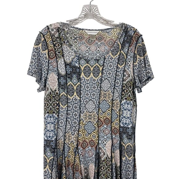 Christopher Banks Womens Short Sleeve Patterned Dress Size Small - Picture 2 of 6